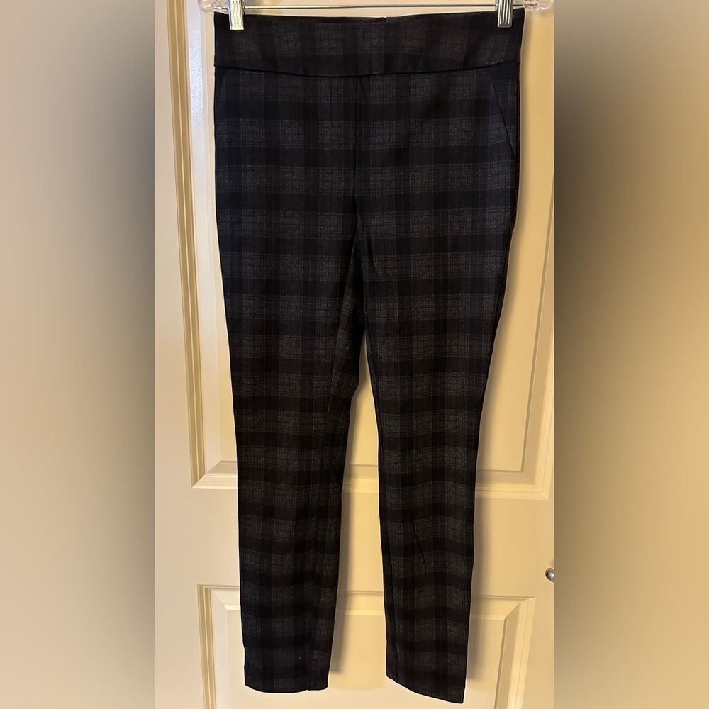Hilary Radley Grey Plaid Stretch Dress Pants Women's Sz XS